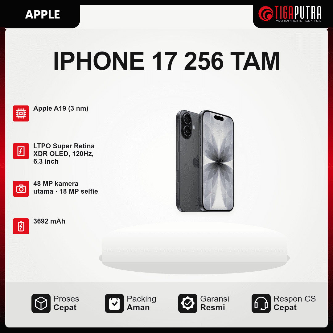 IPHONE 17 256 TAM — varian black; poster katalog