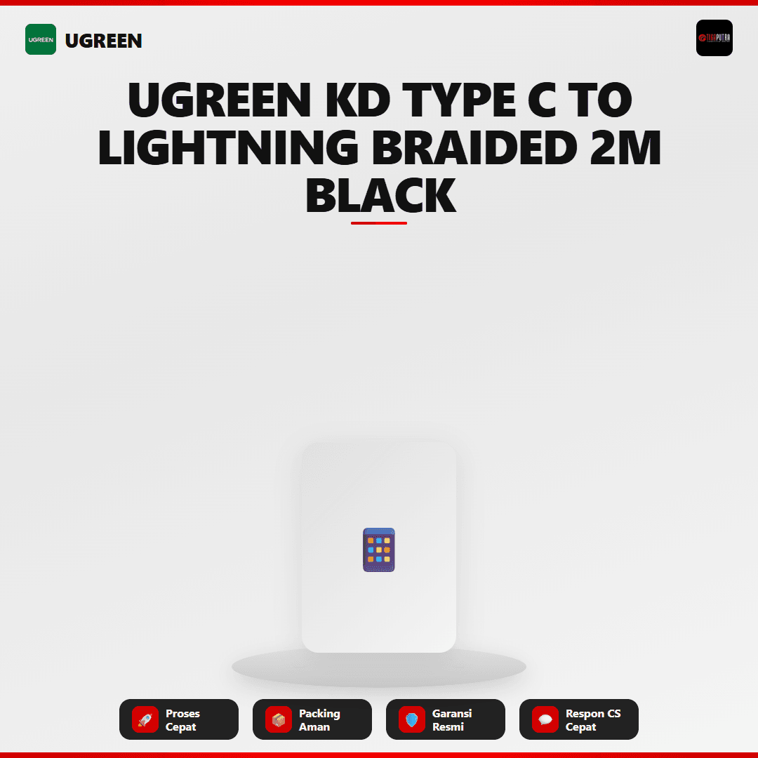 UGREEN KABEL C TO LIGHTNING NYLON PD 36W 2M BLACK
